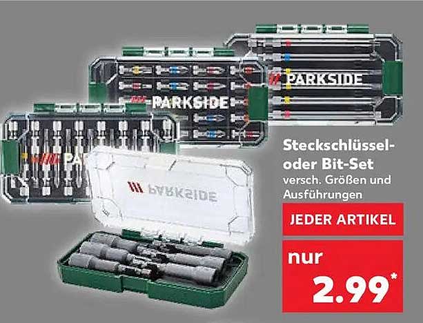 Steckschlüssel- oder Bit-Set von PARKSIDE - verschiedene Größen und Ausführungen