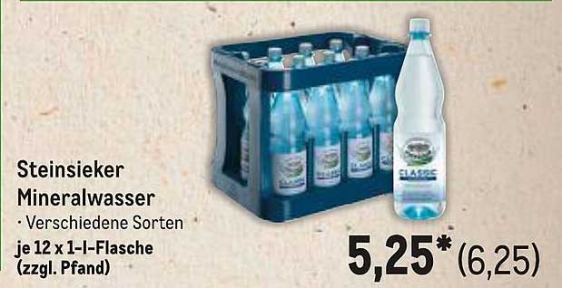 Steinsieker Mineralwasser - Verschiedene Sorten (je 12 x 1-l-Flasche zzgl. Pfand)