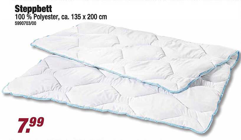 Steppbett 100 % Polyester, ca. 135 x 200 cm