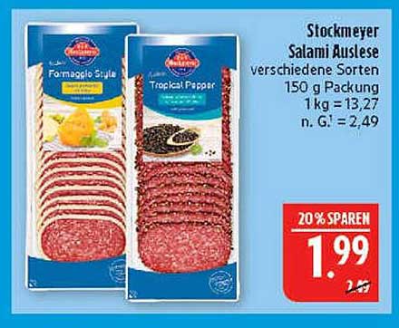 Stockmeyer Salami Auslese verschiedene Sorten 150 g Packung
