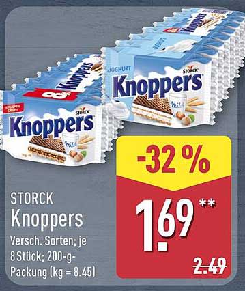 STORCK Knoppers – 200-g-Packung, verschiedene Sorten, je 8 Stück