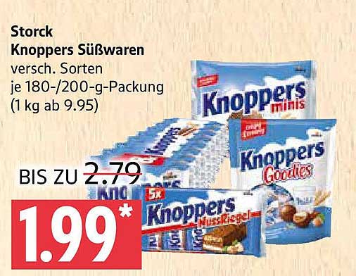 Storck Knoppers Süßwaren - verschiedene Sorten