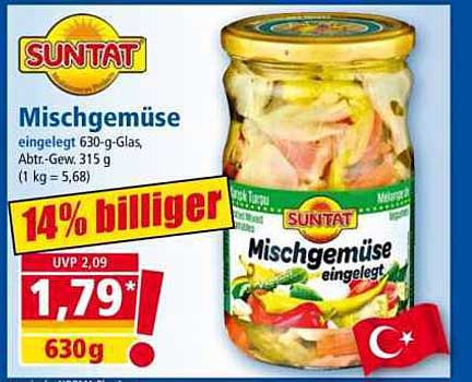 SUNTAT Mischgemüse einglegt 630-g-Glas