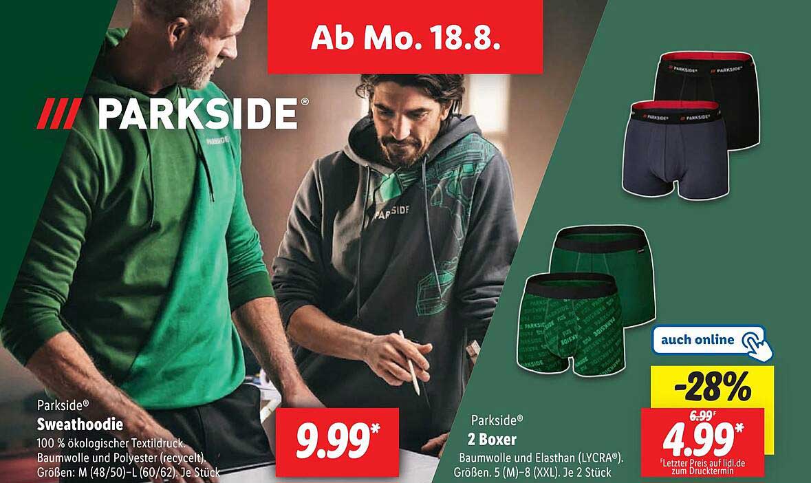 Sweathoodie und 2 Boxer von Parkside