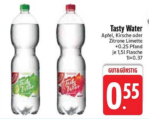 Tasty Water – Apfel, Kirsche oder Zitrone Limette