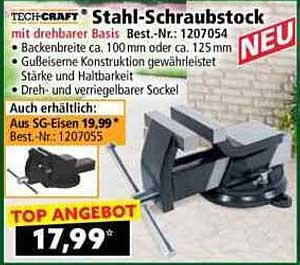 TECH CRAFT Stahl-Schraubstock mit drehbarer Basis