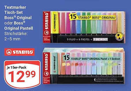 Textmarker Tisch-Set Boss® Original oder Boss® Original Pastell