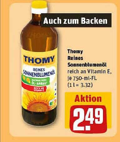 Thomy Reines Sonnenblumenöl, reich an Vitamin E, je 750-ml-Fl.