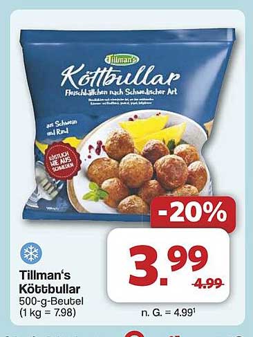 Tillman’s Köttbullar 500-g-Beutel (1 kg = 7,98)