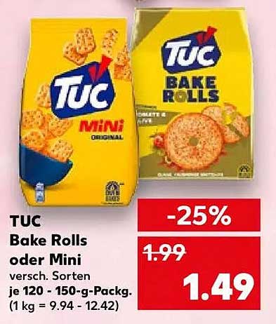 TUC Bake Rolls oder Mini - Verschiedene Sorten