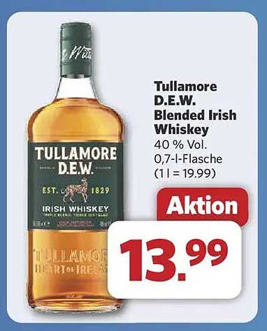 Tullamore D.E.W. Blended Irish Whiskey 0,7 l