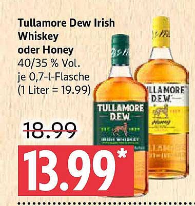 Tullamore Dew Irish Whiskey oder Honey 0,7 Liter