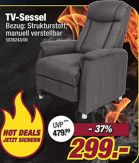 TV-Sessel mit verstellbarem Bezug aus Strukturstoff