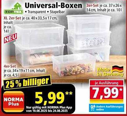 Universal-Boxen 3er-Set und 4er-Set – jetzt 25% billiger!