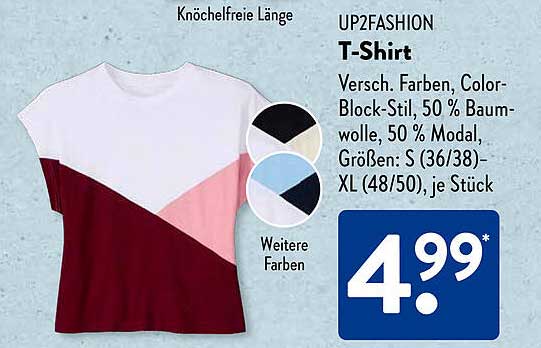 UP2FASHION T-Shirt in verschiedenen Farben - nur 4,99 €