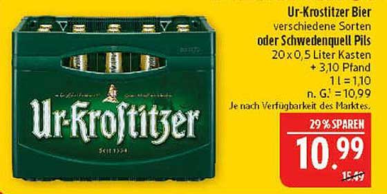 Ur-Krostitzer Bier 20x0,5 Liter Kasten