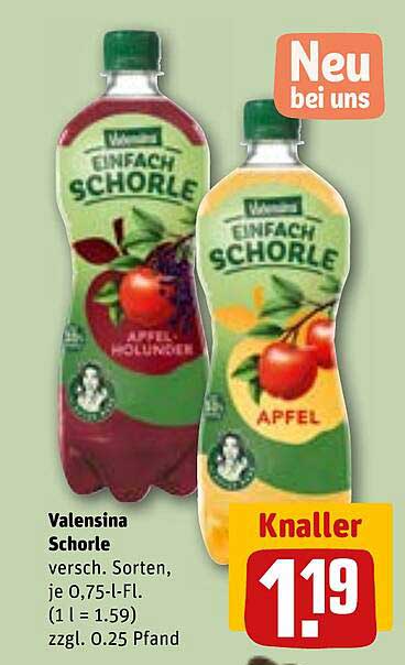 Valensina Einfach Schorle, 0,75 l, versch. Sorten