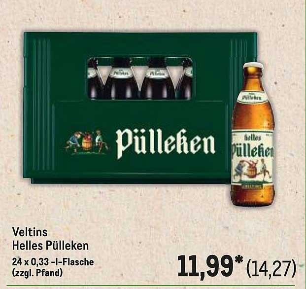 Veltins Helles Pülleken 24 x 0,33 l-Flasche (zzgl. Pfand)