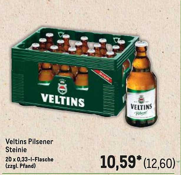 Veltins Pilsener Steinie - 20 x 0,33 l-Flasche