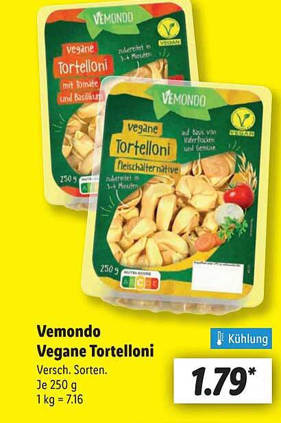 Vemondo Vegane Tortelloni - Verschiedene Sorten