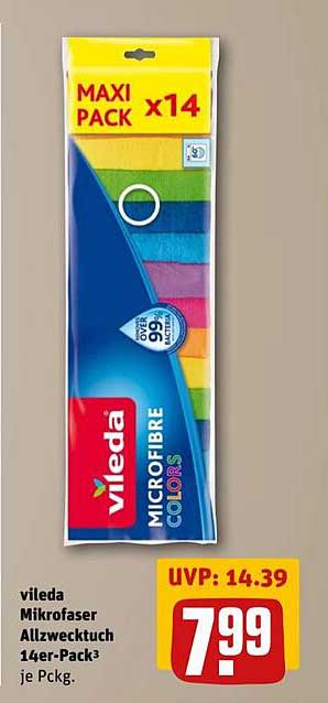 vileda Mikrofasertuch Allzwecktuch 14er-Pack