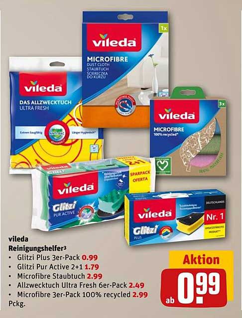 Vileda Reinigungshelfer - Glitzi Plus 3er-Pack für nur 0,99 €