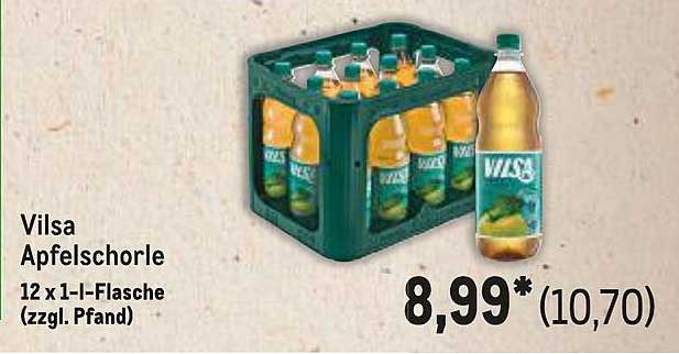 VILSA Apfelschorle 12 x 1 l- Flasche (zzgl. Pfand)