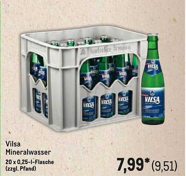 Vilsa Mineralwasser 20 x 0,25 l- Flasche