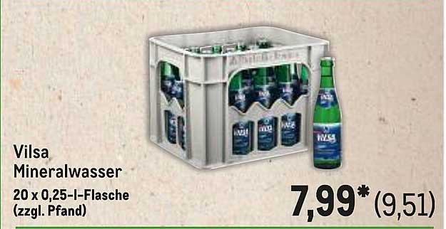 Vilsa Mineralwasser 20 x 0,25-l-Flasche (zzgl. Pfand)