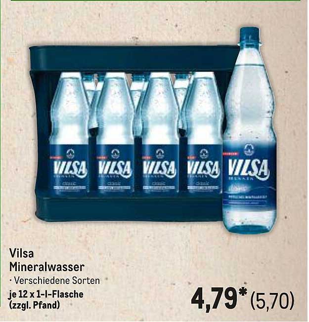 Vilsa Mineralwasser - Verschiedene Sorten je 12 x 1-l-Flasche (zzgl. Pfand)