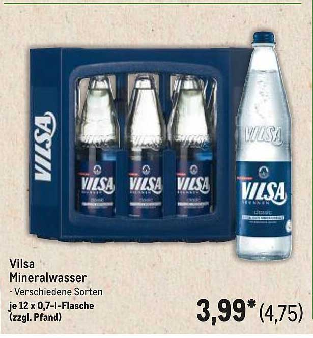 Vilsa Mineralwasser - Verschiedene Sorten