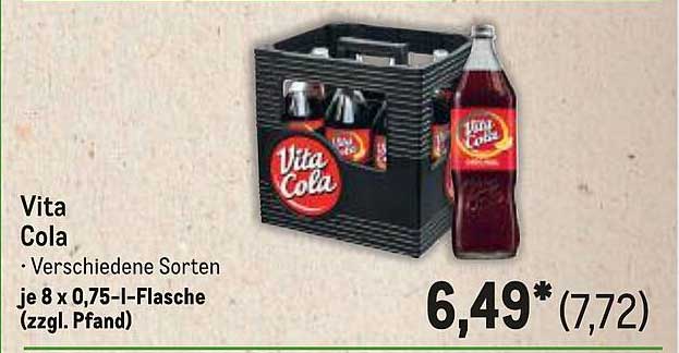 Vita Cola - 8 x 0,75 l Flasche (verschiedene Sorten)