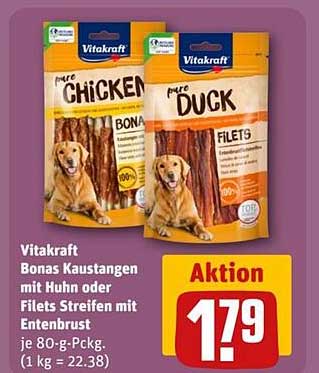Vitakraft Bonas Kaustangen mit Huhn oder Filets Streifen mit Entenbrust