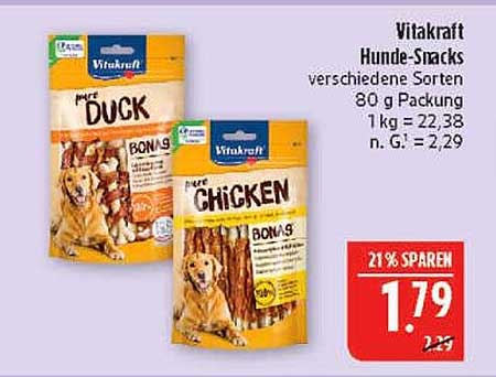 Vitakraft Hunde-Snacks verschiedene Sorten 80 g Packung