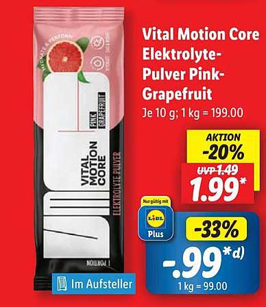 Vital Motion Core Elektrolyte-Pulver Pink-Grapefruit