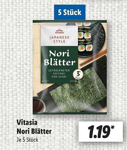 Vitasia Nori Blätter – Getrockneter Seetang für Sushi