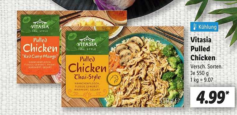 Vitasia Pulled Chicken - Verschiedene Sorten