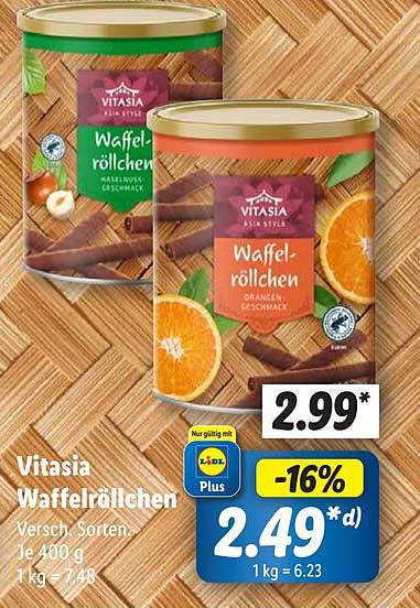 Vitasia Waffelröllchen - Verschiedene Sorten