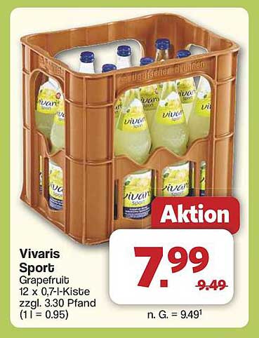 Vivaris Sport Grapefruit 12 x 0,7-l-Kiste
