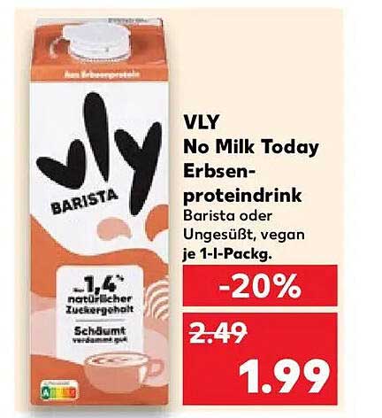 VLY No Milk Today Erbsenproteindrink - vegan und köstlich