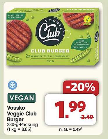 Vossko Veggie Club Burger 230 g