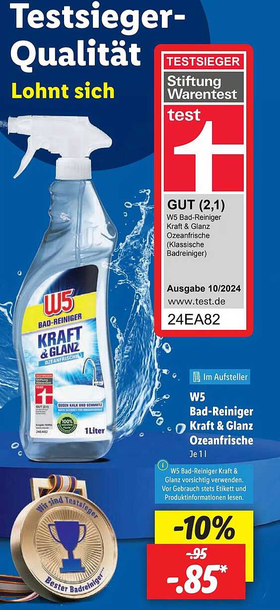 W5 Bad-Reiniger Kraft & Glanz Ozeanfrische 1L
