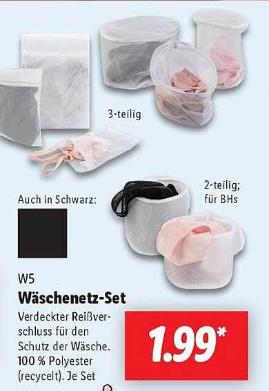 W5 Wäschenetz-Set 3-teilig und 2-teilig für BHs