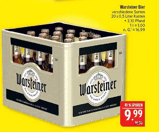 Warsteiner Bier 20 x 0,5 Liter Kasten