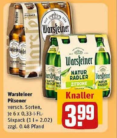 Warsteiner Pilsener - Sixpack zum Spitzenpreis