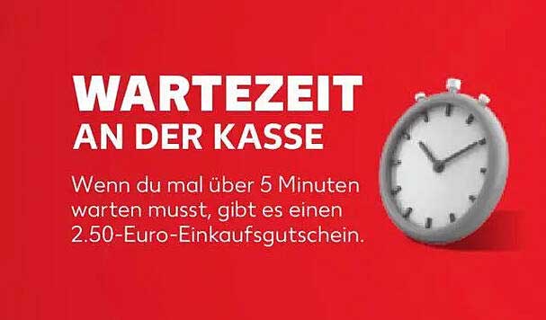 Wartezeit an der Kasse – 2,50-Euro-Einkaufs Gutschein