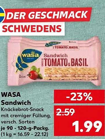 WASA Sandwich mit Tomate & Basilikum