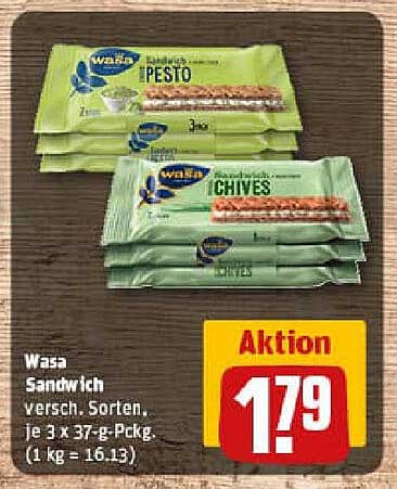 Wasa Sandwich - verschiedene Sorten (je 3 x 37 g-Päckchen)