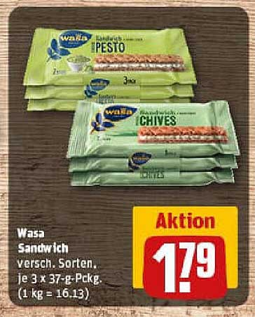 Wasa Sandwich verschiedene Sorten, je 3 x 37-g-Pckg.