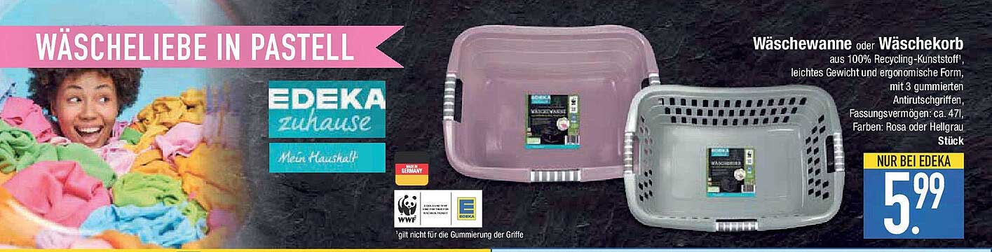 Wäschewanne oder Wäschekorb aus 100% Recycling-Kunststoff
